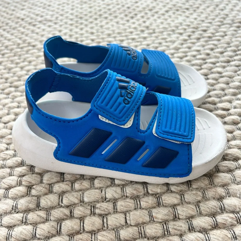 adidas Kids Blue and White Sandals